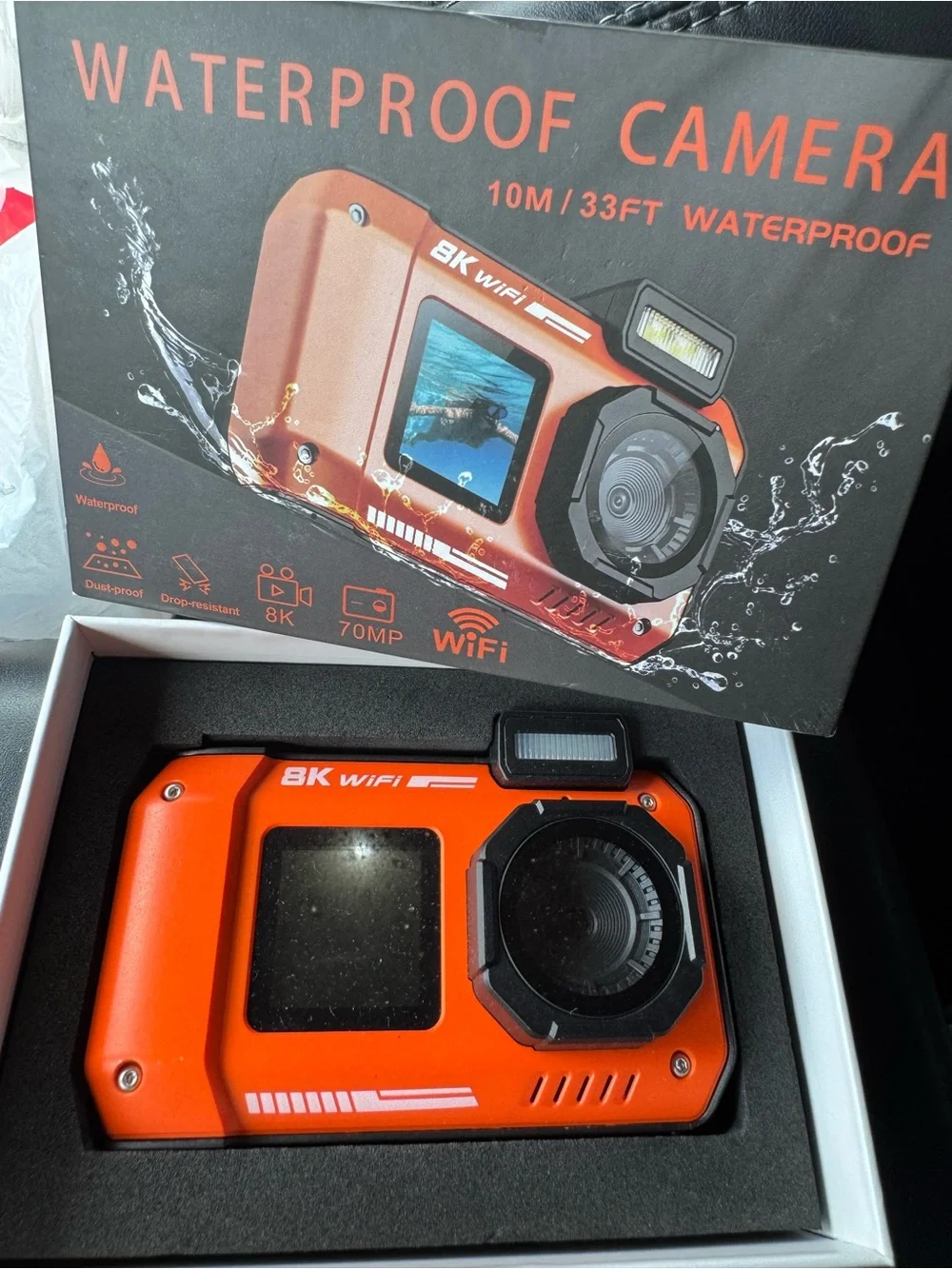 8K WiFi Waterproof Action Camera Underwater Camera Rugged WiFi 33FT